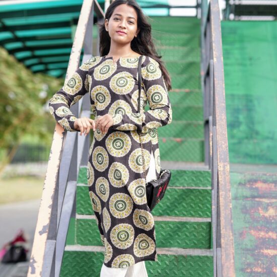 Black Kalamkari Kurti