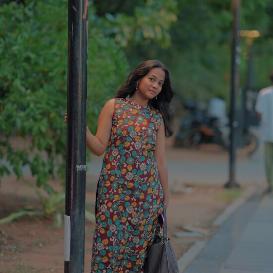 Silk Kalamkari Kurti (Brown)