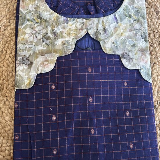 Temple Neck Kurti (Blue)